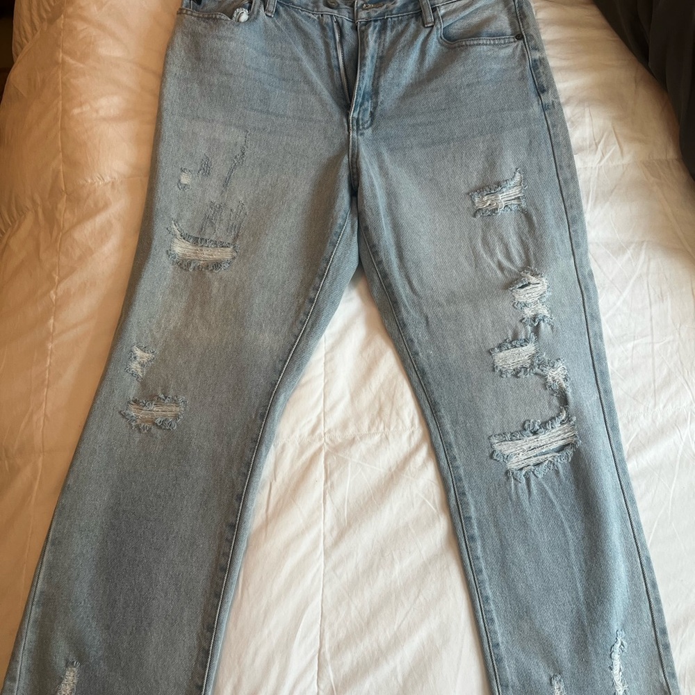 KanCan Blue Straight Leg Jeans Distressed Design